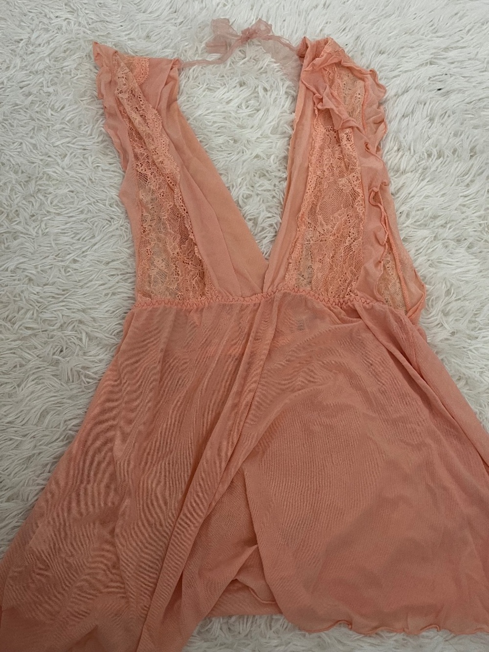 Timeless peach coral babydoll lingerie sleep dress